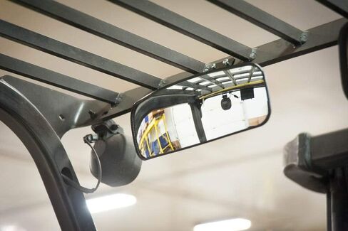 Deluxe Rear View Mirror for Forklifts, Fits 3/16" - 1" Roll Cage, Toyota, Hyster, Yale, etc. in Kuwait