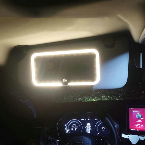 Car Sun Visor Vanity Mirror, Rechargeable LED Car Visor Makeup Mirror, Dimmable Touch Screen Travel Makeup Mirror, 3 Light Modes & 60 LEDs, Car Interior Accessories for Women in Kuwait