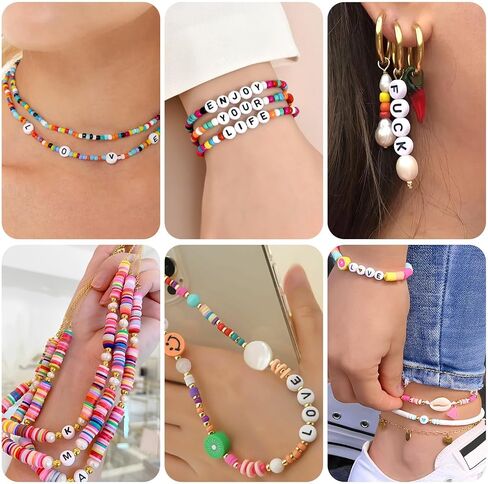 500pcs Letter Beads, Letter E Beads for Friendship Bracelets Making Kit, DIY Jewelry Making Supplies Alphabet Beads in Saudi Arabia