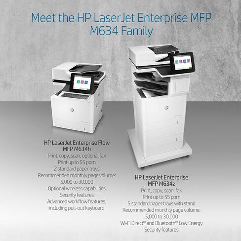 HP LaserJet Enterprise MFP M634z Monochrome All-in-One Printer with Built-in Ethernet, 2-Sided Printing, Extra Paper Trays & 3-bin Stapler/Stacker (7PS96A) in Kuwait