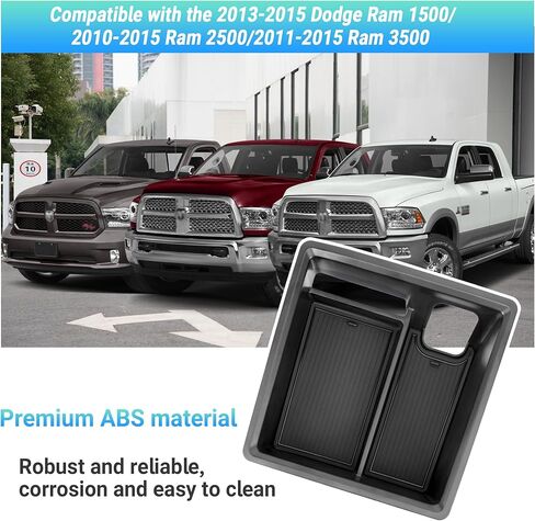 Center Console Organizer Compatible with 2013-2015 Dodge Ram 1500, 2010-2015 Ram 2500, 2011-2015 Ram 3500 Accessories, Console Insert Storage Box Tray for Phone (Only Fit Bucket Seat Console) in Saudi Arabia