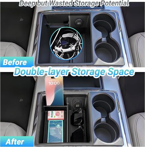 Center Console Organizer Compatible with 2013-2015 Dodge Ram 1500, 2010-2015 Ram 2500, 2011-2015 Ram 3500 Accessories, Console Insert Storage Box Tray for Phone (Only Fit Bucket Seat Console) in Saudi Arabia