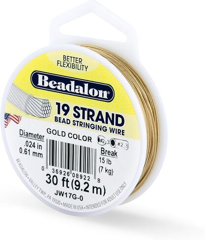 Beadalon 19-Strand 0.024" (0.61 mm) 30 ft (9.1 m) Silver Color Bead Stringing Wire in Saudi Arabia
