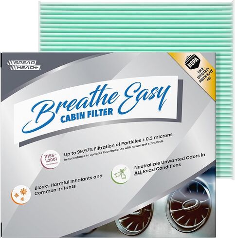 Spearhead HEPA Breathe Easy Cabin Filter, Up to 99.97% Filtration of 0.3 Micron Particles w/No Airflow Reduction (BE-671H) in Saudi Arabia