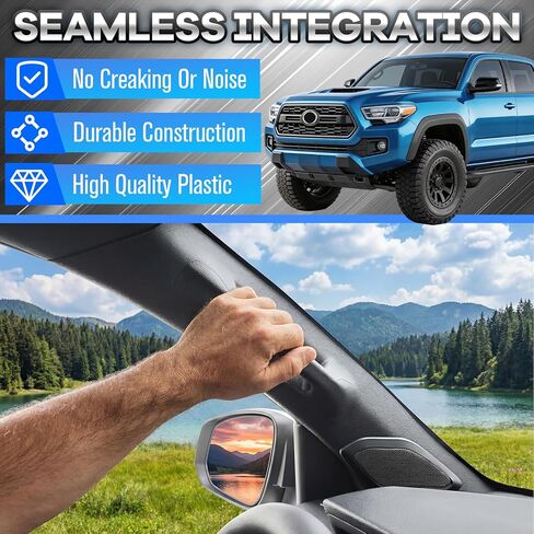 Driver Side A-Pillar Grab Handle Kit Compatible with Toyota Tacoma Gen 4Th 2024-2026, OEM-Style Texture Driver Side A-Pillar Grab Handle, Sturdy & No Creaking Noise, Easy Installation in Saudi Arabia