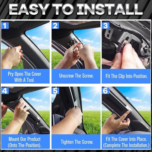 Driver Side A-Pillar Grab Handle Kit Compatible with Toyota Tacoma Gen 4Th 2024-2026, OEM-Style Texture Driver Side A-Pillar Grab Handle, Sturdy & No Creaking Noise, Easy Installation in Saudi Arabia