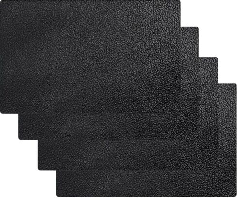 4PCS Self-Adhesive Leather Repair Patches, 8 x 12 Inch Black Repair Patch Tape for Couches Waterproof Leather Patches for Furniture, Sofa, Chair, Car Seats (Black) in Saudi Arabia