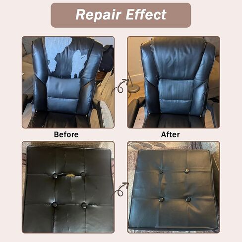 4PCS Self-Adhesive Leather Repair Patches, 8 x 12 Inch Black Repair Patch Tape for Couches Waterproof Leather Patches for Furniture, Sofa, Chair, Car Seats (Black) in Saudi Arabia