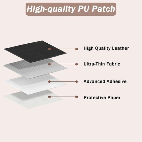 4PCS Self-Adhesive Leather Repair Patches, 8 x 12 Inch Black Repair Patch Tape for Couches Waterproof Leather Patches for Furniture, Sofa, Chair, Car Seats (Black) in Saudi Arabia