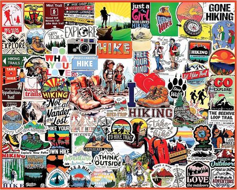 White Mountain 1000 Piece Jigsaw Puzzle Outdoor Nature Collage Puzzles with Large Pieces Gift for Adults and Family 24"x30" - I Love Hiking in Kuwait