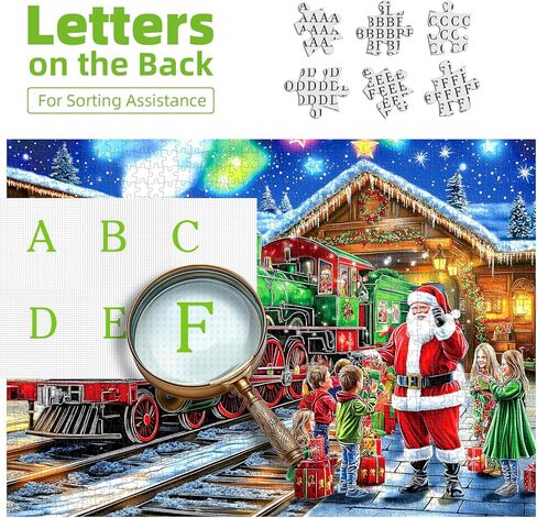 Christmas 1000 Piece Puzzle for Adults, Christmas Train Jigsaw Puzzle Santa & Vintage Train Scene Adults and Teens Family Challenging Perfect for Game Nights (27.5x19.7 in) in Saudi Arabia