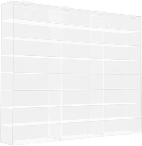 Clear Acrylic Display Case for 1:24 Scale Diecast, 8 Tiers 24 Compartments Clear Toy Model Car Display Box, Wall Mounted Toy Display Shelf for Living Rooms, Bedrooms, Offices, Reception Rooms Etc in Saudi Arabia