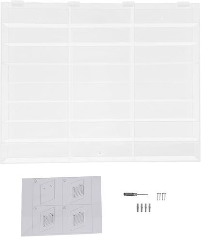 Clear Acrylic Display Case for 1:24 Scale Diecast, 8 Tiers 24 Compartments Clear Toy Model Car Display Box, Wall Mounted Toy Display Shelf for Living Rooms, Bedrooms, Offices, Reception Rooms Etc in Saudi Arabia