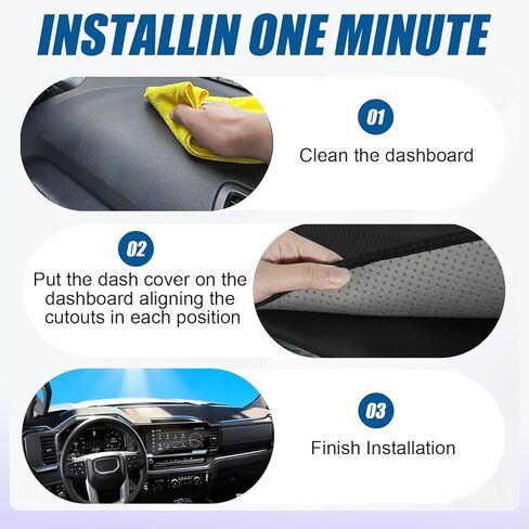 Dash Cover Mat Fit for 2022-2024 2025 2026 Silverado & GMC Sierra 1500 2500HD 3500HD Accessories with HUD Dashboard,Non-Slip Dash Protector Cover Pad (Only fits 13.4 in Screen) in Saudi Arabia