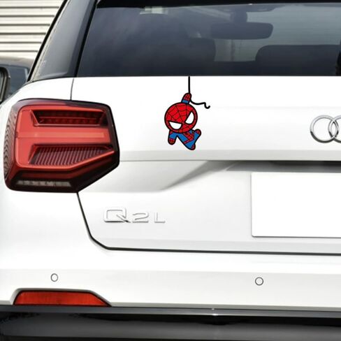 Spider-Man Car Sticker Scratch Cover 5.12x7.87 Inch Funny Cartoon Decal for Automotive Exterior - Waterproof Vinyl Glow Way Sticker for Tailgate & Bumper in Saudi Arabia