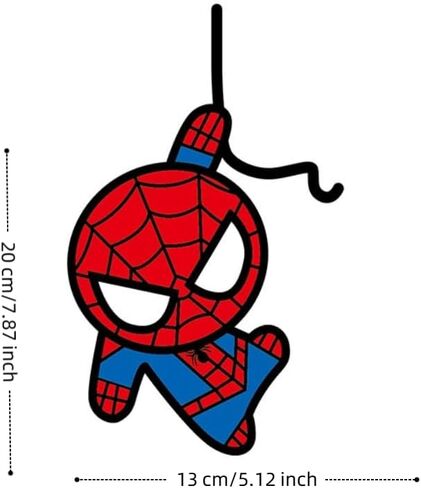 Spider-Man Car Sticker Scratch Cover 5.12x7.87 Inch Funny Cartoon Decal for Automotive Exterior - Waterproof Vinyl Glow Way Sticker for Tailgate & Bumper in Saudi Arabia
