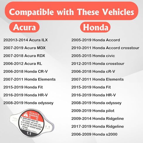 1PC Radiator Cap for Honda, Radiator Cap Replacement 19045-PAA-A01 Stainless Steel Coolant Radiators Cover Auto Part for Honda Civic, Accord, CRV, Element, Fit, Odyssey, Pilot in Saudi Arabia