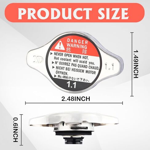 1PC Radiator Cap for Honda, Radiator Cap Replacement 19045-PAA-A01 Stainless Steel Coolant Radiators Cover Auto Part for Honda Civic, Accord, CRV, Element, Fit, Odyssey, Pilot in Saudi Arabia