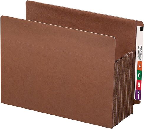 Smead End Tab TUFF® File Pocket, Reinforced Straight-Cut Tab, 7" Expansion, Tyvek® Gusset, Extra Wide Letter Size, Redrope, 5 per Box (73795) in Saudi Arabia