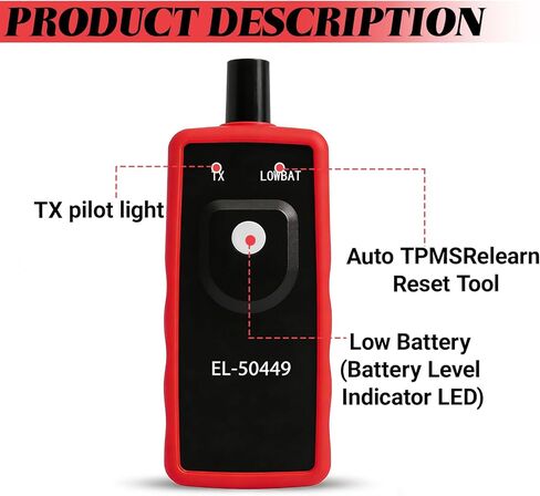 Car TPMS Reset Tool, TPMS Activation Tool, Relearn Tool for Vehicle Tire Pressure Monitor System Sensor Activation, Tire Sensor TPMS Reset Tool, Universal for Most Cars, Trucks, SUVs (Red) in Kuwait