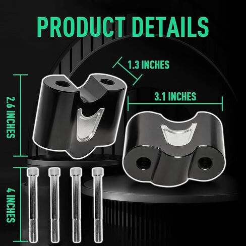 2" Aluminum Handlebar Riser Extension Kit with Mount Clamps | Easy Install No Drilling Fit for Can-Am Spyder F3 All Years & RT 2020+ in Kuwait