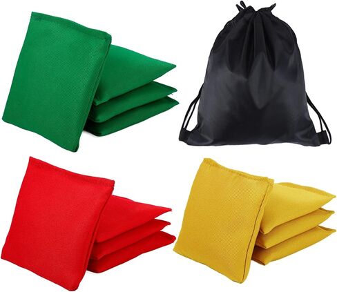 12 Pack Bean Bags,3.9 x 3.9inch Mini Bean Bags for Tossing,Colorful Cornhole Beanbags for Kids,Nylon Beanbags Hand Toss Games,Fun Sports Outdoor Family Games(3 Colors) in Saudi Arabia