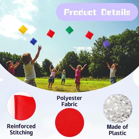 12 Pack Bean Bags,3.9 x 3.9inch Mini Bean Bags for Tossing,Colorful Cornhole Beanbags for Kids,Nylon Beanbags Hand Toss Games,Fun Sports Outdoor Family Games(3 Colors) in Saudi Arabia