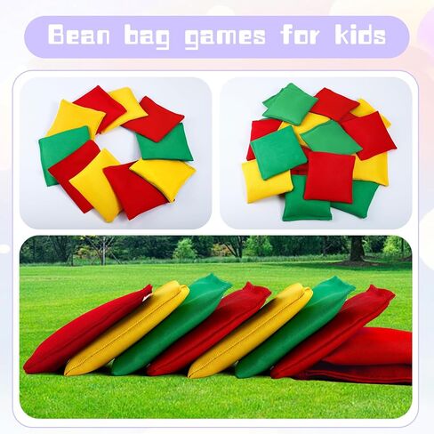 12 Pack Bean Bags,3.9 x 3.9inch Mini Bean Bags for Tossing,Colorful Cornhole Beanbags for Kids,Nylon Beanbags Hand Toss Games,Fun Sports Outdoor Family Games(3 Colors) in Saudi Arabia