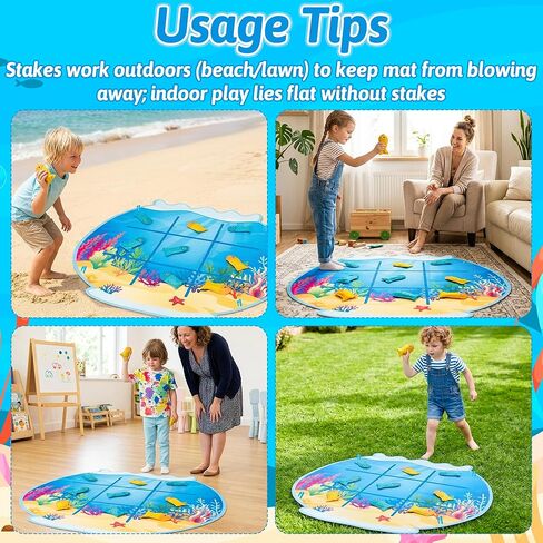 لعبة كيس الفول من EYxsaxenk Fish Tic Tac Toe - 15 قطعة تحت البحر لحفلات الصيف تفضل أكياس فول السمك لعبة الرمي في الأماكن المغلقة والخارجية للأطفال والمدرسة والتخييم والشاطئ والفناء الخلفي وألعاب عائلية ومستلزمات الحفلات in Kuwait