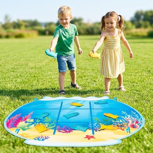لعبة كيس الفول من EYxsaxenk Fish Tic Tac Toe - 15 قطعة تحت البحر لحفلات الصيف تفضل أكياس فول السمك لعبة الرمي في الأماكن المغلقة والخارجية للأطفال والمدرسة والتخييم والشاطئ والفناء الخلفي وألعاب عائلية ومستلزمات الحفلات in Kuwait