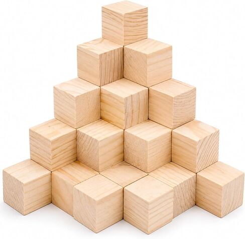 30 Pack Unfinished Wooden Cubes Wooden Blocks, 2 x 2 x 2 Inch Solid Wood Craft Blocks, Blank Square Wood Cubes for Painting, Staining, Wood Burning, DIY Projects and Craft Making in Saudi Arabia