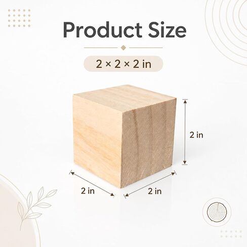 30 Pack Unfinished Wooden Cubes Wooden Blocks, 2 x 2 x 2 Inch Solid Wood Craft Blocks, Blank Square Wood Cubes for Painting, Staining, Wood Burning, DIY Projects and Craft Making in Saudi Arabia