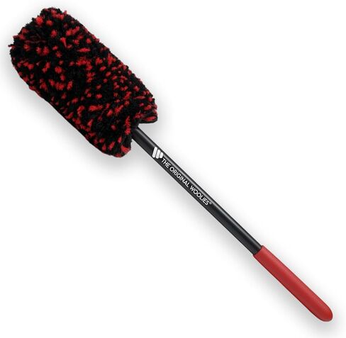 Wheel Woolies Car Detailing Brush - 18" No-Scratch Car Wheel Brush with Anti-Slip Grip Handle | Clean Wheels, Rims, Small Slots, & Brake Dust Crevices | Made in USA in Kuwait