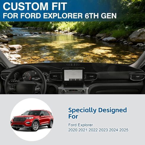 Dash Cover Mat for Ford Explorer 2020 2021 2022 Base/XLT(Most Popular)/ST-Line/Limited/Timberline/ST/Limited Hybrid Accessories,Car Dashboard Cover Non-Slip Carpet,Sunshield Glare Dash Cover in Saudi Arabia