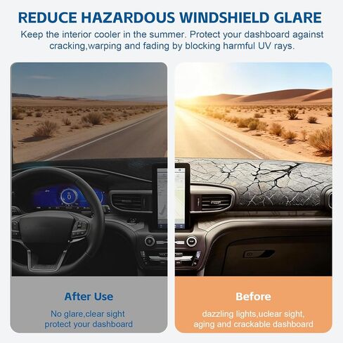 Dash Cover Mat for Ford Explorer 2020 2021 2022 Base/XLT(Most Popular)/ST-Line/Limited/Timberline/ST/Limited Hybrid Accessories,Car Dashboard Cover Non-Slip Carpet,Sunshield Glare Dash Cover in Saudi Arabia