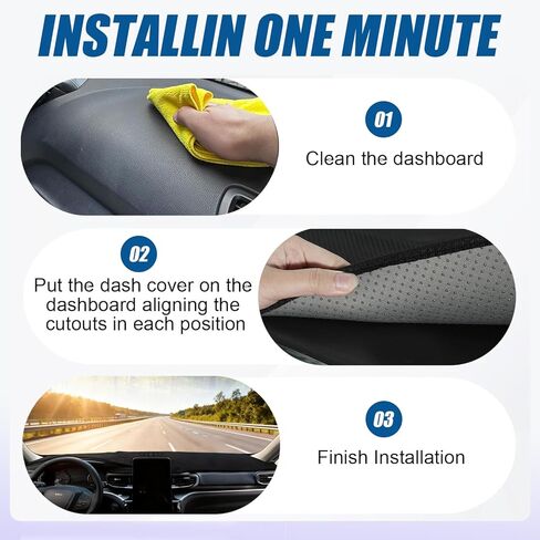 Dash Cover Mat for Ford Explorer 2020 2021 2022 Base/XLT(Most Popular)/ST-Line/Limited/Timberline/ST/Limited Hybrid Accessories,Car Dashboard Cover Non-Slip Carpet,Sunshield Glare Dash Cover in Saudi Arabia