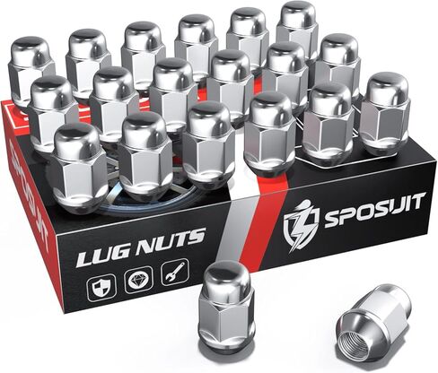 Sposuit M12x1.5 Lug Nuts - Replacement for 2010-2019 Chevrolet Cruze, 2005-2009/2018-2024 Equinox, 1997-2012/2016-2024 Malibu, 2013-2024 Trax - Closed End Chrome Lug Nut(20 Pcs) in Kuwait