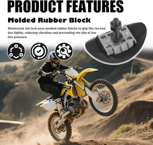 1.6" Motorcycle Rim Lock,Heavy Duty Aluminum Motorcycle Wheel Lock for Rim with Rubber Liners for Reducing Inner Tube Wear,Professional Rims Locks Dirt Bike Fits 1.6″ Wide Rims in Saudi Arabia