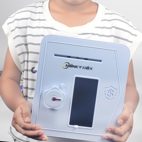Piggy Bank for Girls Boys Toy Large Electronic Money Coin Banks Money Saving Box with Password, Kids Safe Money Jar for Adults Great Gift Toy Bank for Kids (Blue) in Kuwait