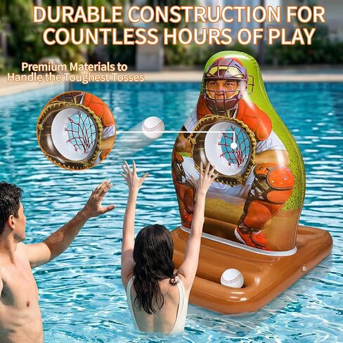 Pool Toys Games Set, Inflatable Pool Baseball Toss Game, Fun Swimming Floating Game Toy for Kids Adults, Outdoor Beach Yard Water Target Play, Summer Family Party Sports Gift Boy Girl Teen in Kuwait
