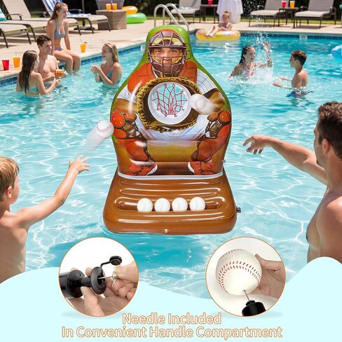 Pool Toys Games Set, Inflatable Pool Baseball Toss Game, Fun Swimming Floating Game Toy for Kids Adults, Outdoor Beach Yard Water Target Play, Summer Family Party Sports Gift Boy Girl Teen in Kuwait