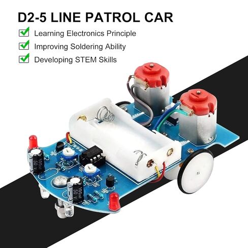DIY Electronic Kit Car Automatic Induction Intelligent Tracking Line Car Patrol Smart Robot Practice Kits Fun Experiment Teaching Practice Circuit Board in Kuwait
