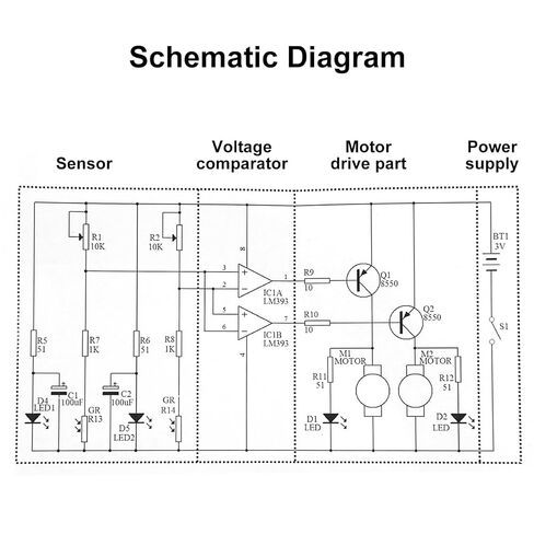 DIY Electronic Kit Car Automatic Induction Intelligent Tracking Line Car Patrol Smart Robot Practice Kits Fun Experiment Teaching Practice Circuit Board in Kuwait