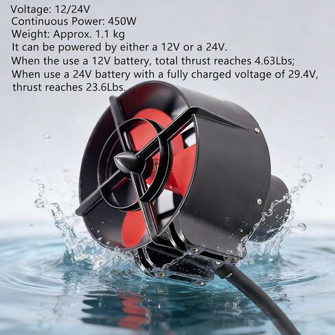 24V U92 Pro Underwater Thruster, 23.6Lbs Thrust,500W Waterproof Brushless Motor for Fishing Boats Inflatable Boats (CCW) in Kuwait