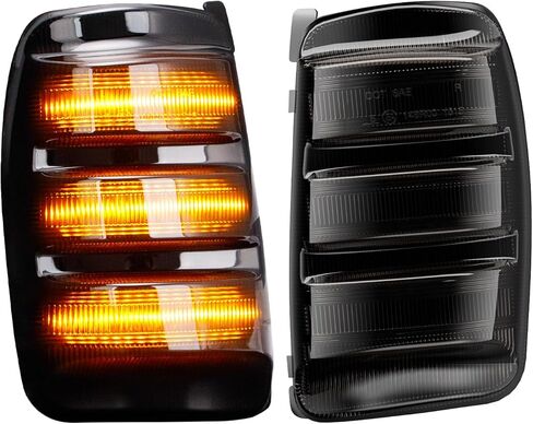 مجموعة أضواء LED للمرآة الجانبية متوافقة مع Transit-150/250/350/350HD 2015-2023، من أجل E-Transit 2022-2024، مصباح تحديد الانعطاف الديناميكي المتسلسل (عدسة مدخنة) in Kuwait
