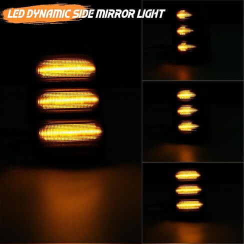مجموعة أضواء LED للمرآة الجانبية متوافقة مع Transit-150/250/350/350HD 2015-2023، من أجل E-Transit 2022-2024، مصباح تحديد الانعطاف الديناميكي المتسلسل (عدسة مدخنة) in Kuwait