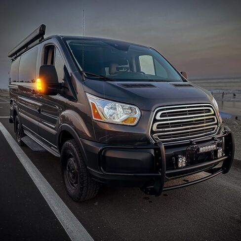 مجموعة أضواء LED للمرآة الجانبية متوافقة مع Transit-150/250/350/350HD 2015-2023، من أجل E-Transit 2022-2024، مصباح تحديد الانعطاف الديناميكي المتسلسل (عدسة مدخنة) in Kuwait