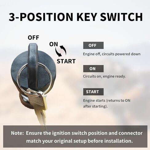 Ignition Key Switch 4 Wire for Hisun 400 500 700 800 UTV, Axis 500 700, Massimo MSU500 MSU700, Coleman UT400 UT500 UT700, Bennche Bighorn, UTV Ignition Switch Replace 37200-055-0000 in Saudi Arabia
