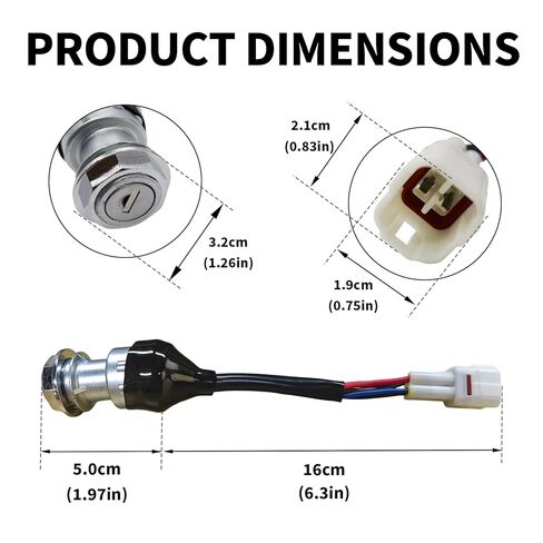 Ignition Key Switch 4 Wire for Hisun 400 500 700 800 UTV, Axis 500 700, Massimo MSU500 MSU700, Coleman UT400 UT500 UT700, Bennche Bighorn, UTV Ignition Switch Replace 37200-055-0000 in Saudi Arabia