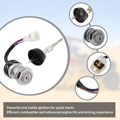 Ignition Key Switch 4 Wire for Hisun 400 500 700 800 UTV, Axis 500 700, Massimo MSU500 MSU700, Coleman UT400 UT500 UT700, Bennche Bighorn, UTV Ignition Switch Replace 37200-055-0000 in Saudi Arabia